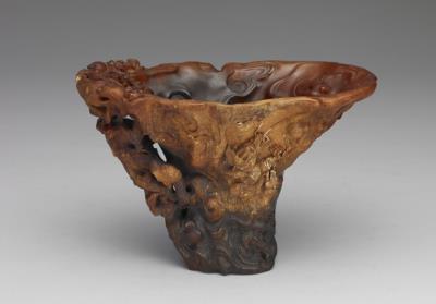 图片[2]-Carved rhinoceros horn cup with cloud-and-dragon decoration, 18th century, Qing dynasty-China Archive